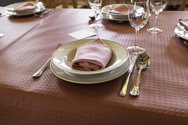 Restaurang bord förberedda — Stockfoto