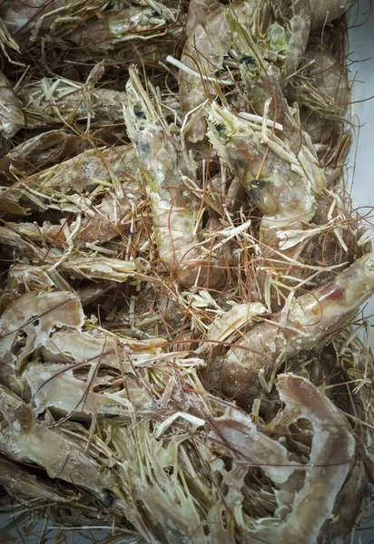 魚屋で冷凍されたエビ 新鮮な魚料理 — ストック写真