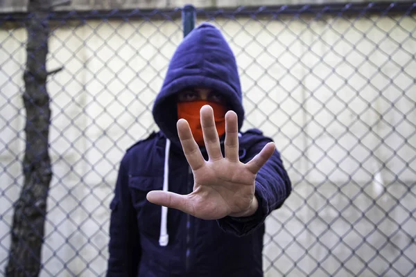 Young criminal protester, street gang, aggressiveness and violence