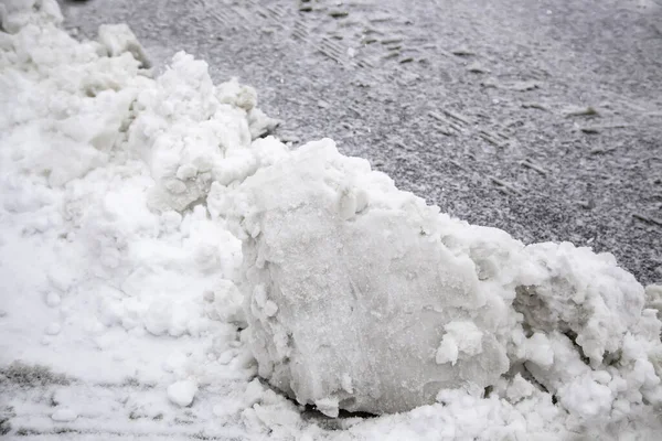 Straße Mit Eisglätte Gefahr Und Glätte Wintersturm — Stockfoto