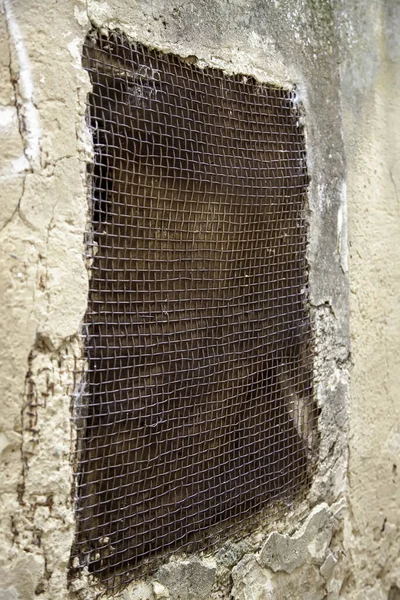 Pencere Koruması Inşaat Mimari Için Paslı Metal Çit Doku — Stok fotoğraf