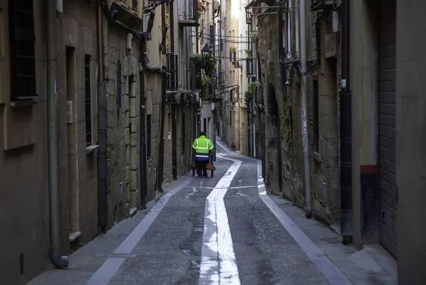 Street Sweeper Working Cleaning Disinfecting City — Stock Photo, Image