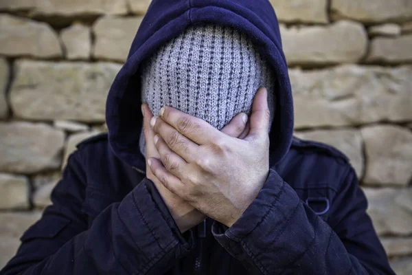 Masked Problem Man Vandalism Crime Assailant — Stock Photo, Image