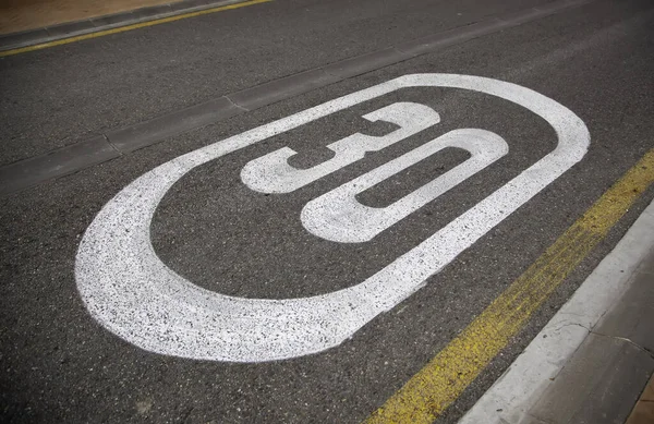 Speed Limit Urban Road Traffic Sign Travel — Stock Photo, Image