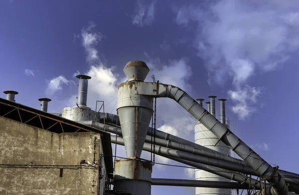 Metal Storage Tanks Construction Industrial Architecture — Stock Photo, Image