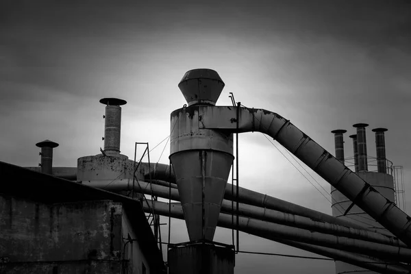 Tanques Almacenamiento Metal Construcción Arquitectura Industrial — Foto de Stock