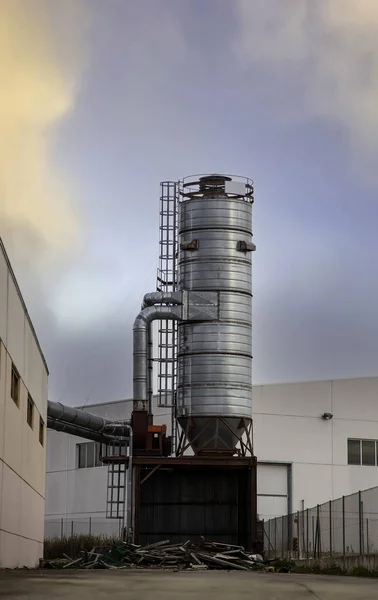 Metal Storage Tanks Construction Industrial Architecture — Stock Photo, Image