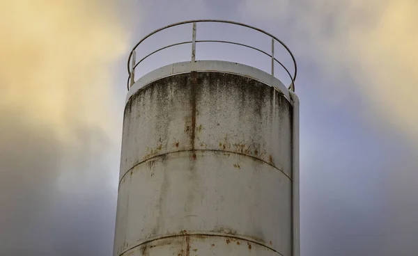 Metal Storage Tanks Construction Industrial Architecture — Stock Photo, Image