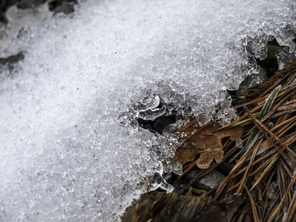 Gelo Congelado Campo Tempestade Sazonal Inverno — Fotografia de Stock