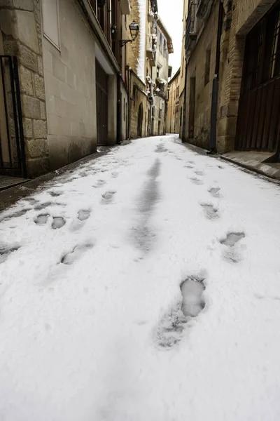 Detail Big Snowfall City Cold Harsh Winter — Stock Photo, Image