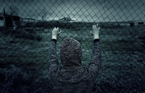 Barbed Wire Immigration Human Liberation Protection — Stock Photo, Image