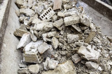 Detail of destruction and ruin, construction and urban improvement