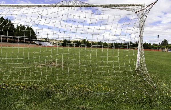 Portero Campo Fútbol Deporte Entrenamiento Gol —  Fotos de Stock