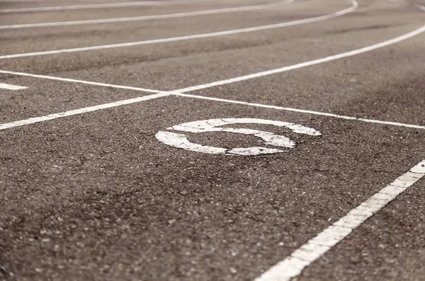 Símbolos Líneas Pista Atletismo Deporte Competición Textura —  Fotos de Stock