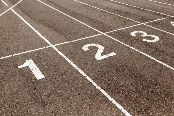 Símbolos Líneas Pista Atletismo Deporte Competición Textura —  Fotos de Stock