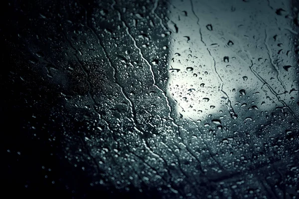 Water Drops Car Glass Rain Storm Background Texture — Stock Photo, Image