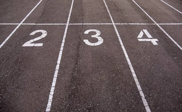 Bir Atletizm Spor Sağlık Pistinde Çalıştırılacak Numaranın Ayrıntıları — Stok fotoğraf