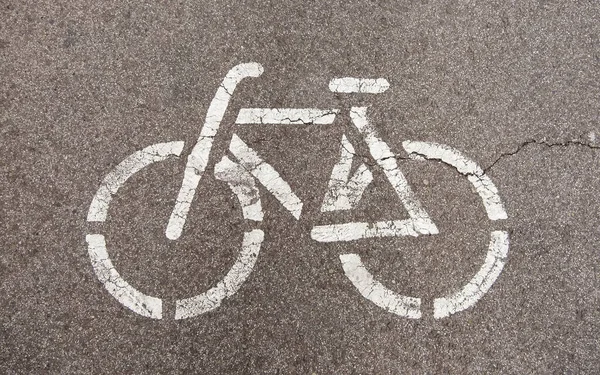 Detail Sign Cyclists Road Bike Lane — Stock Photo, Image