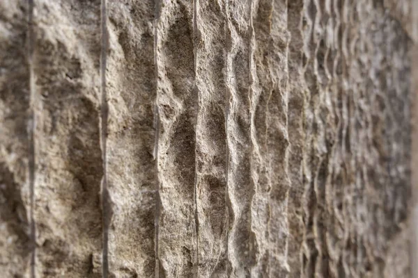 Parede Pedra Áspera Com Textura Decoração Uma Fachada Exterior — Fotografia de Stock