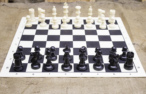 Houten schaakbord — Stockfoto