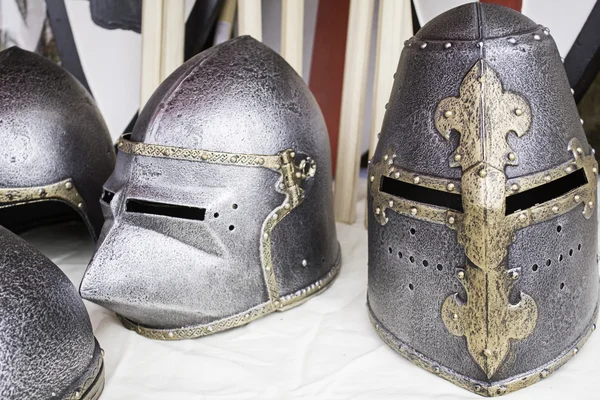 Cascos de guerra medievales — Foto de Stock