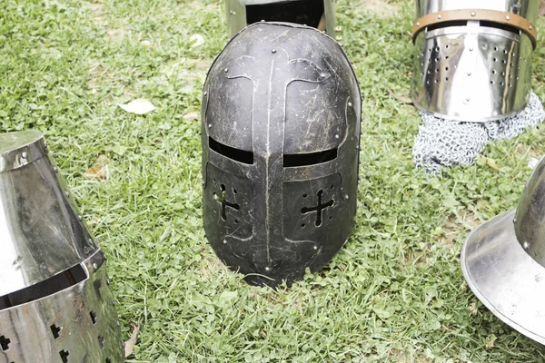 Medieval helmets — Stock Photo, Image