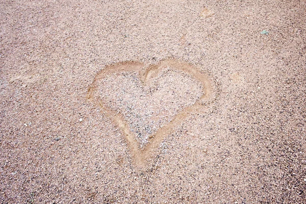 Hjerte i sand – stockfoto