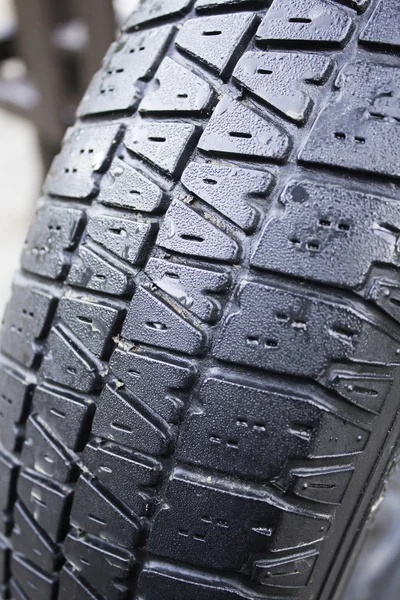 Wet car tire — Stock Photo, Image