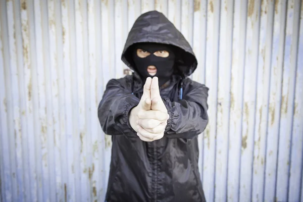 Violent woman pointing — Stock Photo, Image