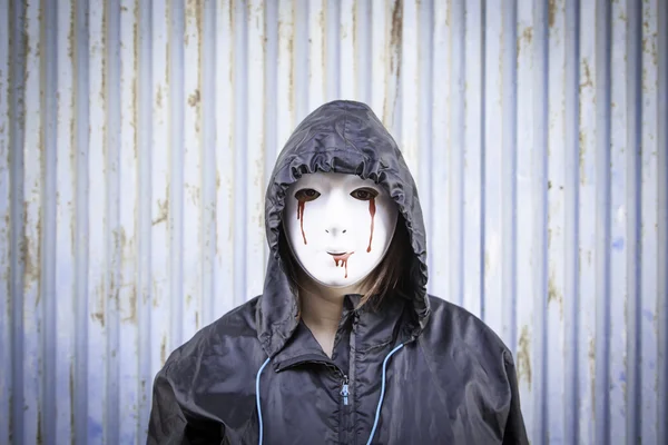 Máscara feminina sangue — Fotografia de Stock
