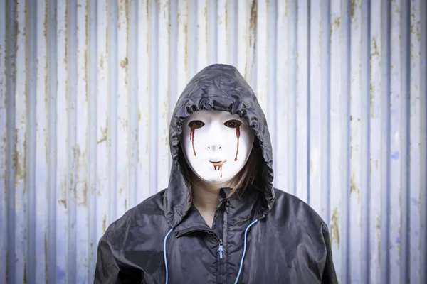 Mascarilla femenina sangre — Foto de Stock