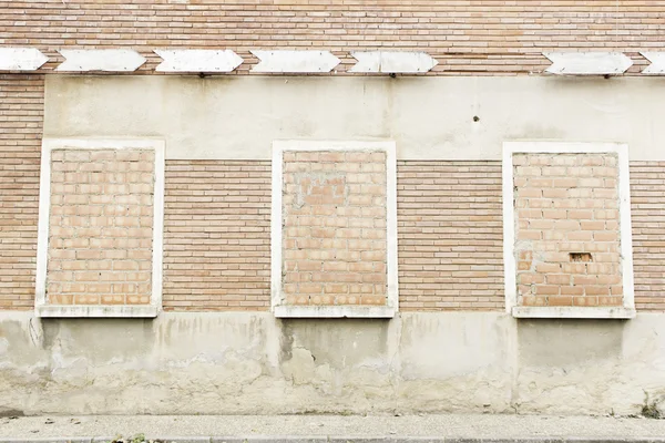 Windows with bricks — Stockfoto