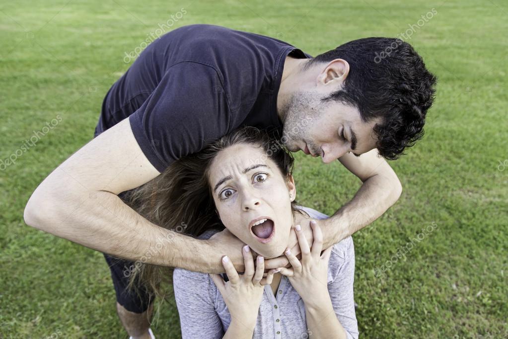 Boy beating girlfriend — Stock Photo © celiafoto 72821029