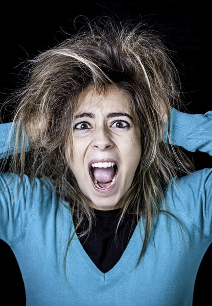 Mujer loca gritando — Foto de Stock