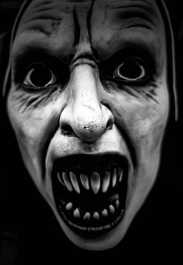 Cadılar Bayramı gecesindeki korkunç kostümün ayrıntıları. Korkutucu.