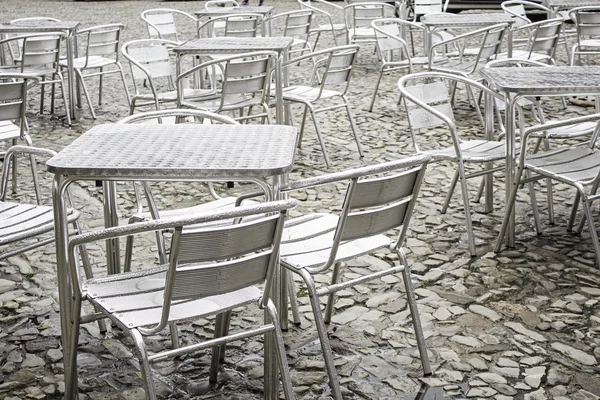 Metal tables and chairs — Stock Photo, Image