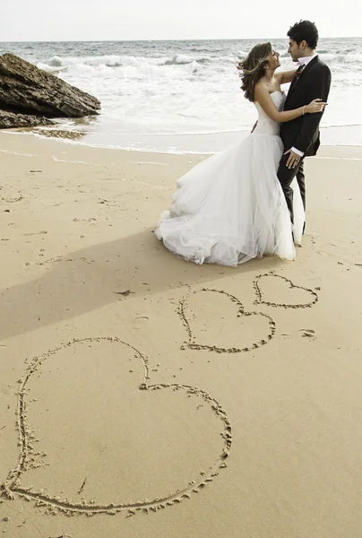 Strandliebe Ehe — Stockfoto