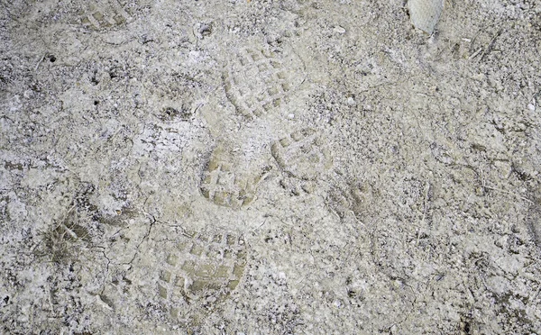 Footprints shoe land — Stock Photo, Image