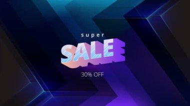 Yanıp sönen daireler ve hacimsel yazıt satışıyla geometrik vektör koyu arkaplan