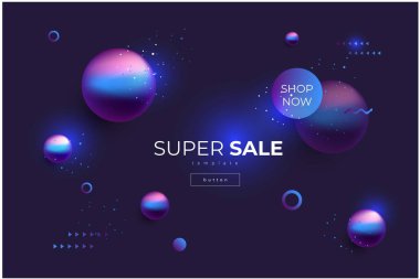 Dark beautiful background with flying bright bubbles and shine and lettering super sale 