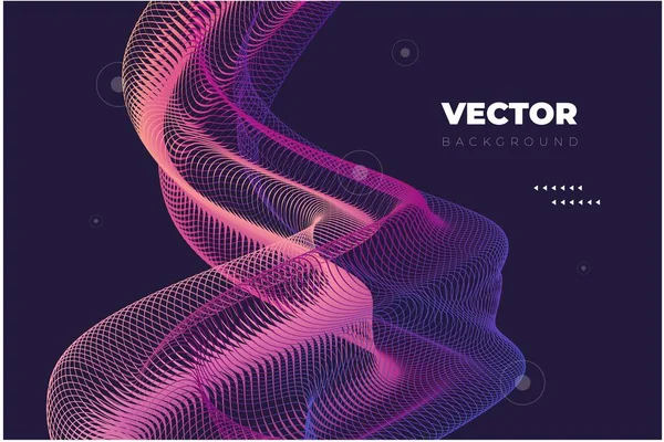 Beautiful Vector Template Bright Shape Thin Lines Black Background — 图库矢量图片