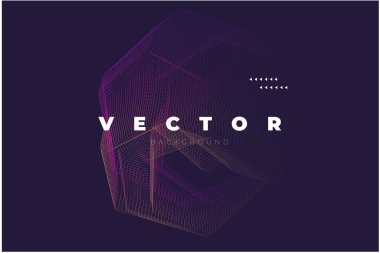 Siyah arkaplanda ince çizgilerden şekil almış modaya uygun soyut vektör şablonu