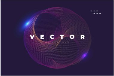 Siyah arkaplan üzerindeki ince çizgilerden soyut vektör şekli