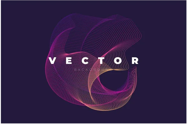 Modelo Vetor Elegante Futurista Com Forma Abstrata Partir Linhas Finas — Vetor de Stock