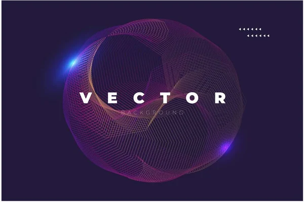 Elegante Forma Vector Abstracto Líneas Delgadas Sobre Fondo Negro — Vector de stock