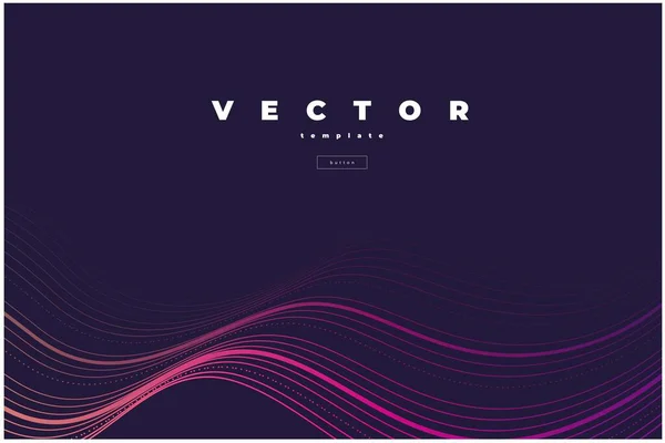 Conception Vectorielle Élégante Sombre Minimaliste Avec Des Lignes Ondulées Minces — Image vectorielle