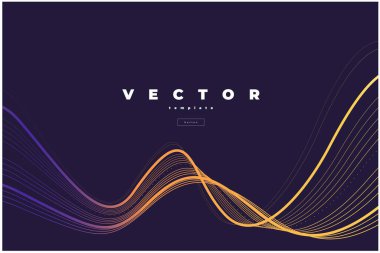 Siyah zemin üzerinde altın ince çizgileri olan güzel koyu renk vektör çizimi