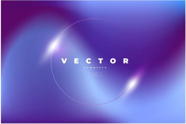 Bulanık mor ve mavi pürüzsüz arkaplanda parlak çemberli zarif modern vektör tasarımı
