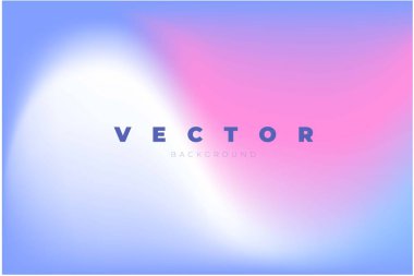 Minimalist gradyan bulanık vektör arkaplanı mavi, pembe ve beyaz renklerle