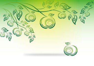 ağaç dalı ile elma